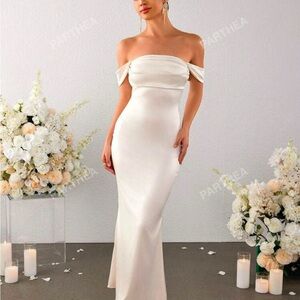 Elegant Off-Shoulder White Dress